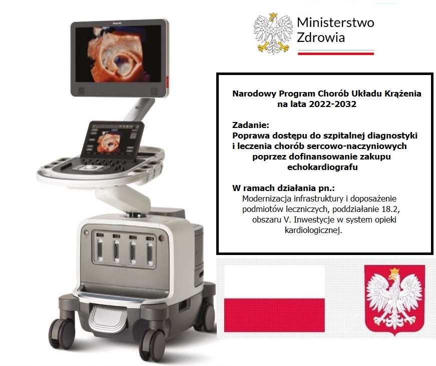 Otrzymaliśmy dofinansowanie z Ministerstwa Zdrowia na nowy echokardiograf